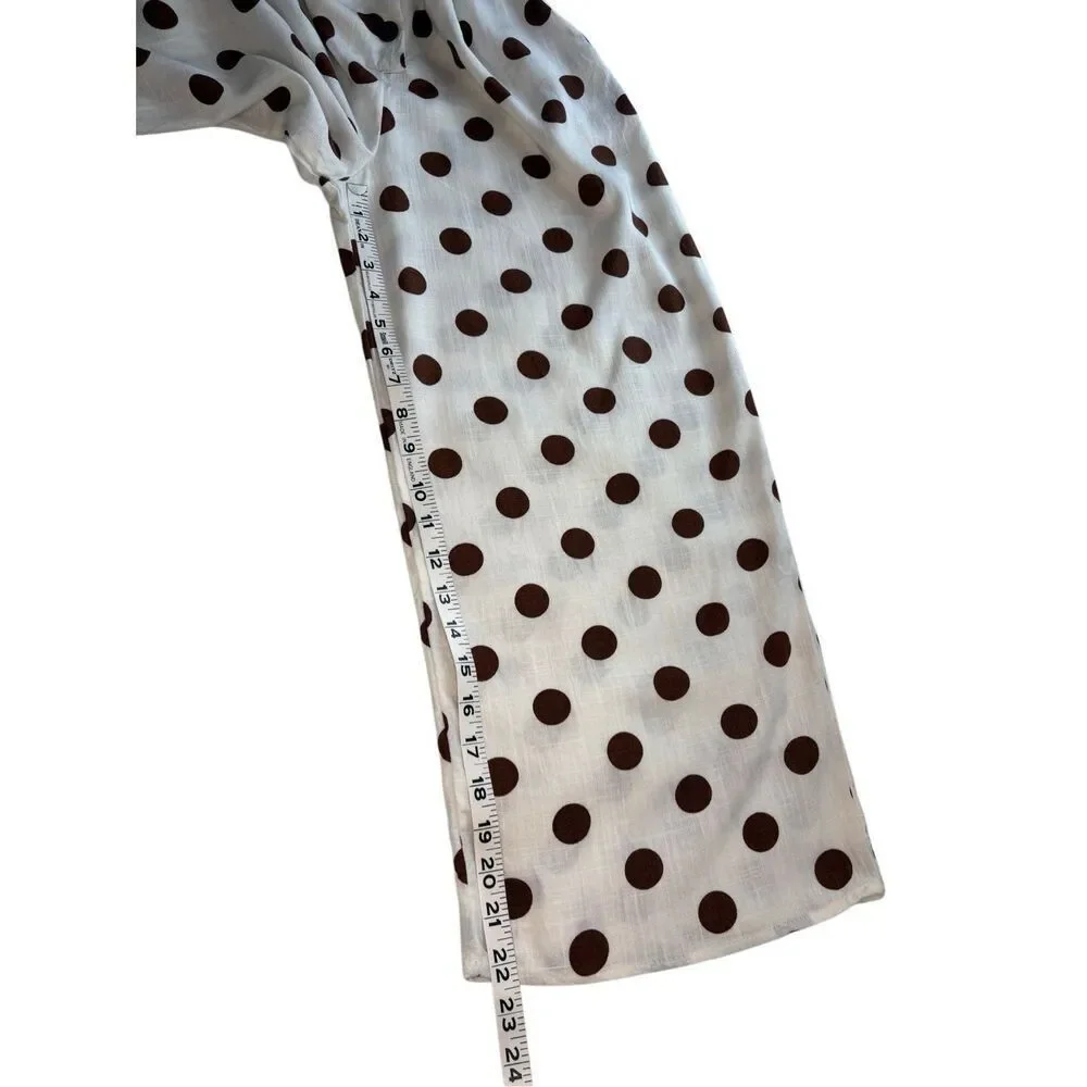 Monteau linen blend polka dot belted jumpsuit- L